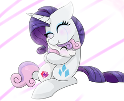 Size: 4000x3264 | Tagged: safe, artist:mississippikite, rarity, sweetie belle, crusaders of the lost mark, g4, crying, cute, cutie mark, diasweetes, hug, liquid pride, raribetes, tears of joy, the cmc's cutie marks