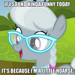 Size: 550x550 | Tagged: safe, screencap, silver spoon, g4, bad joke silver spoon, female, image macro, meme, pun, solo