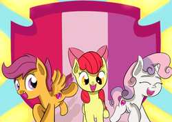 Size: 1024x725 | Tagged: safe, artist:cosmonaut, apple bloom, scootaloo, sweetie belle, crusaders of the lost mark, g4, cutie mark crusaders, the cmc's cutie marks