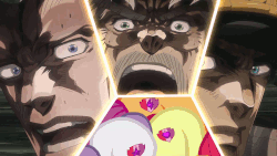 Size: 1920x1080 | Tagged: safe, apple bloom, scootaloo, sweetie belle, crusaders of the lost mark, g4, cutie mark, cutie mark crusaders, gif, jean pierre polnareff, jojo's bizarre adventure, joseph joestar, jotaro kujo, non-animated gif, oh my god, reaction image, stardust crusaders, the cmc's cutie marks