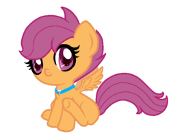 Size: 655x510 | Tagged: safe, artist:keykey116, scootaloo, g4, collar, cute, cutealoo, female, solo