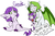 Size: 1100x729 | Tagged: safe, artist:skitea, oc, oc only, oc:geode, oc:tanzanite, dracony, hybrid, pony, baby, baby pony, brother and sister, gem, interspecies offspring, offspring, parent:rarity, parent:spike, parents:sparity