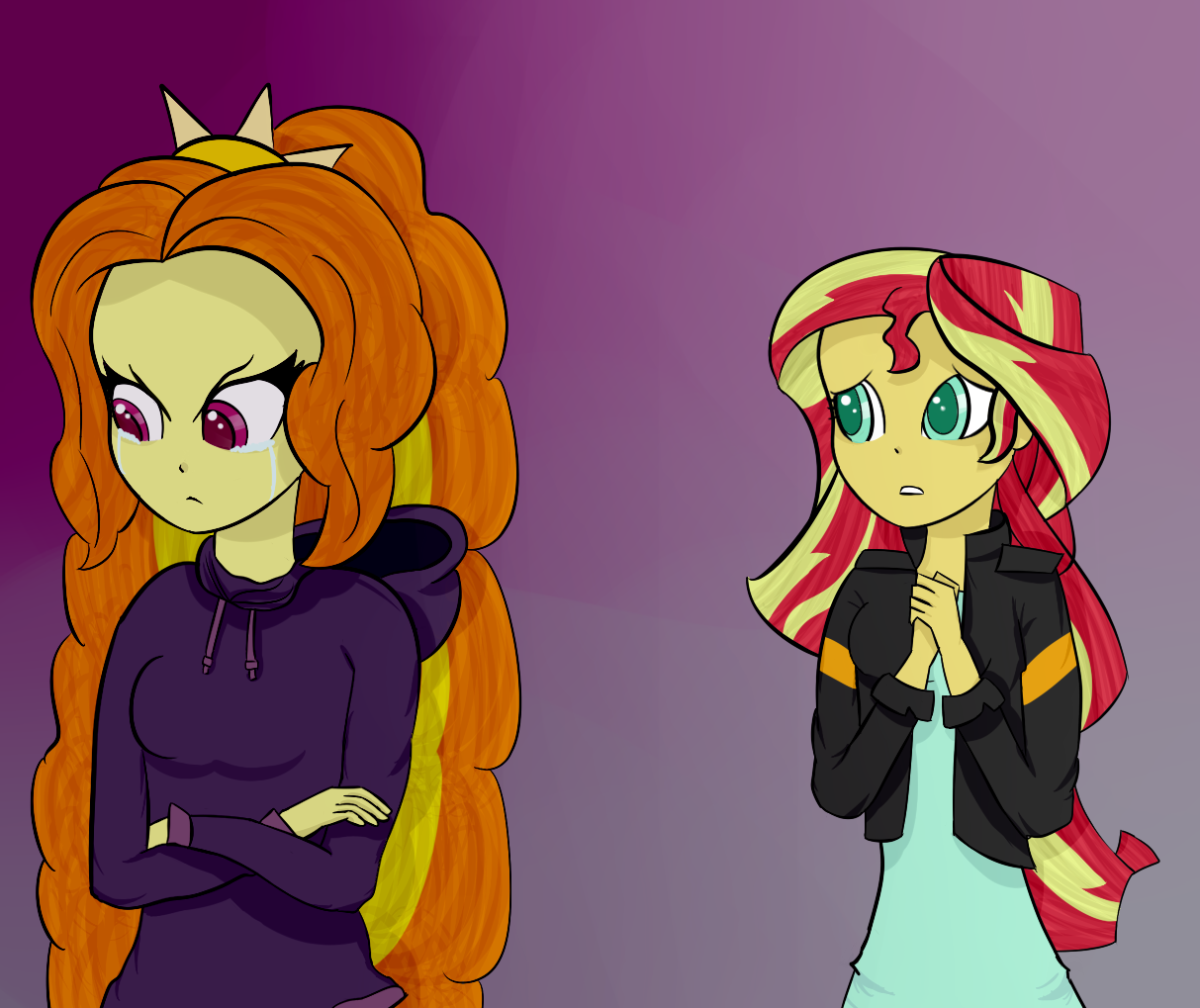 #999474 - safe, artist:mit-boy, <b>adagio</b> dazzle, <b>sunset</b> <b>shimmer</b>, equestria gi...