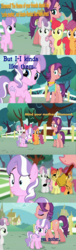 Size: 894x2953 | Tagged: safe, edit, edited screencap, screencap, apple bloom, diamond tiara, scootaloo, spoiled rich, sweetie belle, crusaders of the lost mark, g4, bell, comic, cutie mark crusaders, gravity falls, male, northwest mansion mystery, screencap comic