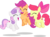 Size: 4500x3337 | Tagged: safe, artist:xebck, apple bloom, scootaloo, sweetie belle, earth pony, pony, crusaders of the lost mark, g4, .svg available, cutie mark, cutie mark crusaders, eyes closed, group, high res, it happened, jumping, open mouth, simple background, the cmc's cutie marks, transparent background, trio, vector