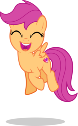 Size: 1934x3109 | Tagged: dead source, safe, artist:xebck, scootaloo, pegasus, pony, crusaders of the lost mark, g4, cutie mark, eyes closed, female, filly, foal, happy, it happened, jumping, open mouth, simple background, solo, spread wings, the cmc's cutie marks, transparent background, vector, wings