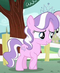 Size: 372x456 | Tagged: safe, screencap, diamond tiara, sweetie belle, earth pony, pony, unicorn, crusaders of the lost mark, g4, animated, cute, diamondbetes, female, happy dance, solo, trotting, trotting in place