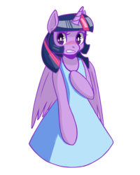 Size: 1200x1500 | Tagged: safe, artist:discord888, twilight sparkle, anthro, g4, blushing, clothes, dress, female, simple background, solo, transparent background, twilight sparkle (alicorn)