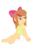 Size: 722x1106 | Tagged: safe, artist:the-crusader-network, apple bloom, human, g4, adorabloom, annoyed, barefoot, cute, diaper, feet, female, frown, glare, humanized, non-baby in diaper, poofy diaper, simple background, sitting, solo, transparent background