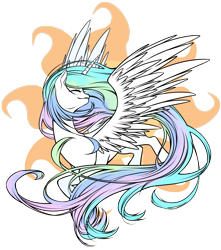 Size: 3507x3974 | Tagged: safe, artist:nephiam, princess celestia, g4, cutie mark, eyes closed, female, high res, solo, spread wings