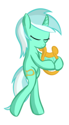 Size: 500x900 | Tagged: safe, artist:nevaylin, lyra heartstrings, pony, unicorn, g4, bipedal, eyes closed, female, music, simple background, smiling, solo, standing, transparent background