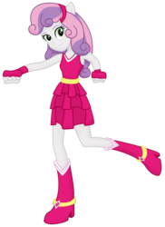 Size: 764x1047 | Tagged: safe, artist:deannaphantom13, edit, sweetie belle, equestria girls, g4, clothes, dress, eared humanization, fall formal outfits, female, fingerless gloves, gloves, looking at you, ponied up, pony ears, simple background, solo, transparent background