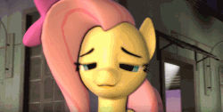 Size: 934x469 | Tagged: safe, artist:juiceboxalvin, fluttershy, g4, 3d, animated, bow, cute, ear flick, female, floppy ears, hair bow, i watch it for the ears, shyabetes, solo, source filmmaker, youtube link