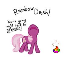 Size: 800x600 | Tagged: safe, artist:datspaniard, cheerilee, rainbow dash, g4, poop, rainbow poop