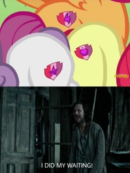 Size: 1536x2048 | Tagged: safe, screencap, apple bloom, scootaloo, sweetie belle, crusaders of the lost mark, g4, cutie mark, cutie mark crusaders, harry potter (series), image macro, it happened, it has finally happened, meme, sirius black, the cmc's cutie marks