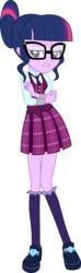 Size: 3065x10338 | Tagged: dead source, safe, artist:owlisun, sci-twi, twilight sparkle, equestria girls, g4, my little pony equestria girls: friendship games, absurd resolution, clothes, crystal prep academy, crystal prep academy uniform, female, glasses, necktie, school tie, school uniform, schoolgirl, simple background, socks, solo, transparent background, vector