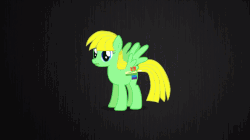 Size: 929x519 | Tagged: safe, artist:viva reverie, oc, oc only, oc:viva reverie, pegasus, pony, g4, animated, eye shimmer, immatoonlink, open mouth, rainbow power, rainbow reverie, show accurate, solo, youtube link