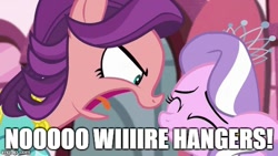 Size: 498x280 | Tagged: safe, edit, edited screencap, screencap, diamond tiara, spoiled rich, earth pony, pony, crusaders of the lost mark, g4, season 5, abuse, caption, christina crawford, clothes hanger, drama, equestria's worst mother, eyes closed, female, image macro, imminent death, imminent murder, imminent pain, imminent tantrum, implied semi-grimdark, implied tantrum, joan crawford, mare, meme, mommy dearest, nightmare fuel, tantrum, this will end in death, this will end in pain, this will end in tears, this will end in tears and/or death, tiarabuse, why, wire hanger