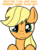 Size: 808x988 | Tagged: safe, artist:kev-darkhood, artist:kev-dee, applejack, g4, bronybait, caption, mouthpiece, op is a duck, op is trying to start shit, sad, teary eyes