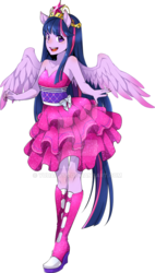 Size: 600x1054 | Tagged: safe, artist:yuuabyss, twilight sparkle, equestria girls, g4, clothes, deviantart watermark, dress, fall formal outfits, female, obtrusive watermark, ponied up, solo, twilight sparkle (alicorn), watermark