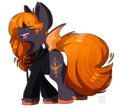 Size: 1000x900 | Tagged: safe, artist:sarehkee, oc, oc only, oc:spice, bat pony, pony, clothes, eyes closed, hoodie, scarf, solo