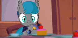 Size: 932x456 | Tagged: safe, artist:alstiff, oc, oc only, oc:gracy gloom, bat pony, pony, where are you?, animated, plushie, snuggling, solo, toy