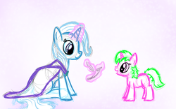 Size: 2000x1250 | Tagged: safe, artist:sandyfortune, trixie, oc, pony, unicorn, g4, autograph, female, mare, sketch