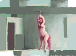 Size: 4000x2953 | Tagged: safe, artist:sharpieboss, pinkie pie, earth pony, pony, g4, belly button, bipedal, female, lightbulb, solo