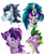 Size: 1300x1500 | Tagged: safe, artist:mindmendereoin, dj pon-3, soarin', spike, twilight sparkle, vinyl scratch, pony, g4, semi-realistic