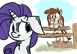 Size: 1000x700 | Tagged: safe, artist:heir-of-rick, arizona (tfh), rarity, cow, them's fightin' herds, g4, community related, crossover, raricow, species swap