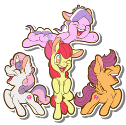 Size: 1260x1250 | Tagged: safe, artist:snowzahedghog, apple bloom, diamond tiara, scootaloo, sweetie belle, crusaders of the lost mark, g4, cutie mark, cutie mark crusaders, the cmc's cutie marks