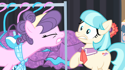 Size: 1280x720 | Tagged: safe, screencap, coco pommel, suri polomare, g4, rarity takes manehattan, female, invisible stallion