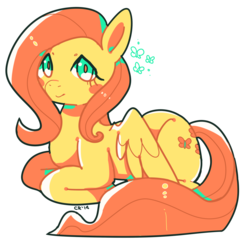 Size: 1200x1150 | Tagged: safe, artist:cherivinca, fluttershy, g4, chibi, female, prone, solo