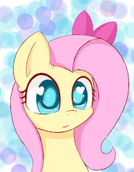 Size: 792x1008 | Tagged: safe, artist:citizensmiley, fluttershy, pegasus, pony, g4, animated, blinking, bow, bust, cute, female, hair bow, heart eyes, mare, shyabetes, solo, wingding eyes