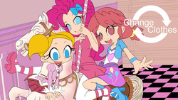 Size: 3000x1687 | Tagged: safe, artist:skyshek, pinkie pie, human, equestria girls, g4, clothes, crossover, cute, dee dee, dexter's laboratory, equestria girls outfit, fine (twin princess of wonder planet), humanized, twin princess of wonder planet, wip