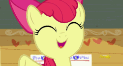 Size: 932x501 | Tagged: safe, screencap, apple bloom, earth pony, pony, crusaders of the lost mark, g4, season 5, adorabloom, animated, cute, discovery family logo, female, filly, foal, gif, solo