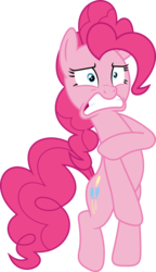 Size: 2052x3573 | Tagged: safe, artist:porygon2z, pinkie pie, g4, covering, embarrassed, female, high res, naked rarity, simple background, solo, transparent background, vector