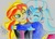 Size: 1638x1167 | Tagged: safe, artist:brodare, sunset shimmer, trixie, equestria girls, g4, female, lesbian, ship:suntrix, shipping, traditional art