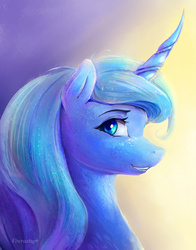 Size: 1200x1527 | Tagged: safe, artist:viwrastupr, princess luna, pony, g4, cute, female, freckles, lunabetes, portrait, profile, s1 luna, solo