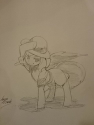 Size: 768x1024 | Tagged: safe, artist:koyoimitsuki, daring do, g4, female, monochrome, solo