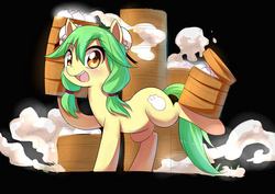 Size: 1000x707 | Tagged: safe, artist:caibaoreturn, oc, oc only, oc:caibaoreturn, earth pony, pony, balancing, baozi, dumplings, food, pixiv, solo