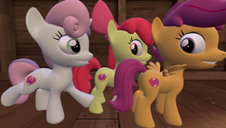 Size: 1920x1080 | Tagged: safe, apple bloom, scootaloo, sweetie belle, crusaders of the lost mark, g4, 3d, cutie mark, cutie mark crusaders, source filmmaker, the cmc's cutie marks