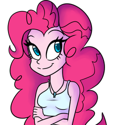 Size: 527x584 | Tagged: dead source, safe, artist:wubcakeva, pinkie pie, equestria girls, g4, clothes, female, solo, tank top