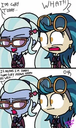 Size: 768x1280 | Tagged: dead source, safe, artist:psychodiamondstar, indigo zap, sugarcoat, equestria girls, g4, my little pony equestria girls: friendship games, comic, denied lesbians, gay, have a gay old time, male, misunderstanding, shipping denied