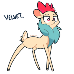 Size: 1500x1500 | Tagged: safe, artist:turtlefarminguy, velvet (tfh), deer, reindeer, them's fightin' herds, community related, female, simple background, smiling, solo