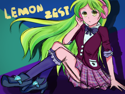 Size: 800x600 | Tagged: safe, artist:doumsnow, lemon zest, equestria girls, g4, my little pony equestria girls: friendship games, clothes, crystal prep academy uniform, female, school uniform, solo