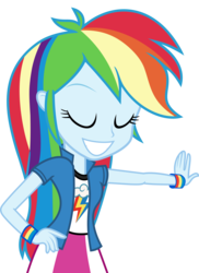 Size: 9125x12502 | Tagged: safe, artist:luckreza8, rainbow dash, equestria girls, g4, my little pony equestria girls: friendship games, .svg available, absurd resolution, clothes, eyes closed, female, hand on hip, inkscape, simple background, skirt, solo, transparent background, vector, wristband