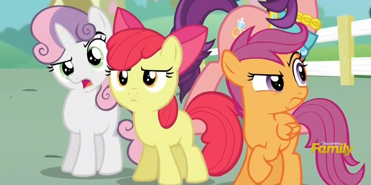 #1001205 - safe, screencap, apple bloom, scootaloo, spoiled rich ...