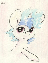 Size: 686x899 | Tagged: safe, artist:slightlyshade, dj pon-3, vinyl scratch, g4, female, solo, traditional art