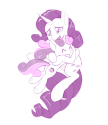 Size: 863x1000 | Tagged: safe, artist:dstears, rarity, sweetie belle, crusaders of the lost mark, g4, crying, cutie mark, female, happy, hug, siblings, sisters, the cmc's cutie marks